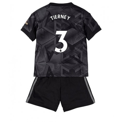 Fotbalové Dres Arsenal Kieran Tierney #3 Dětské Venkovní 2022-23 Krátký Rukáv (+ trenýrky)